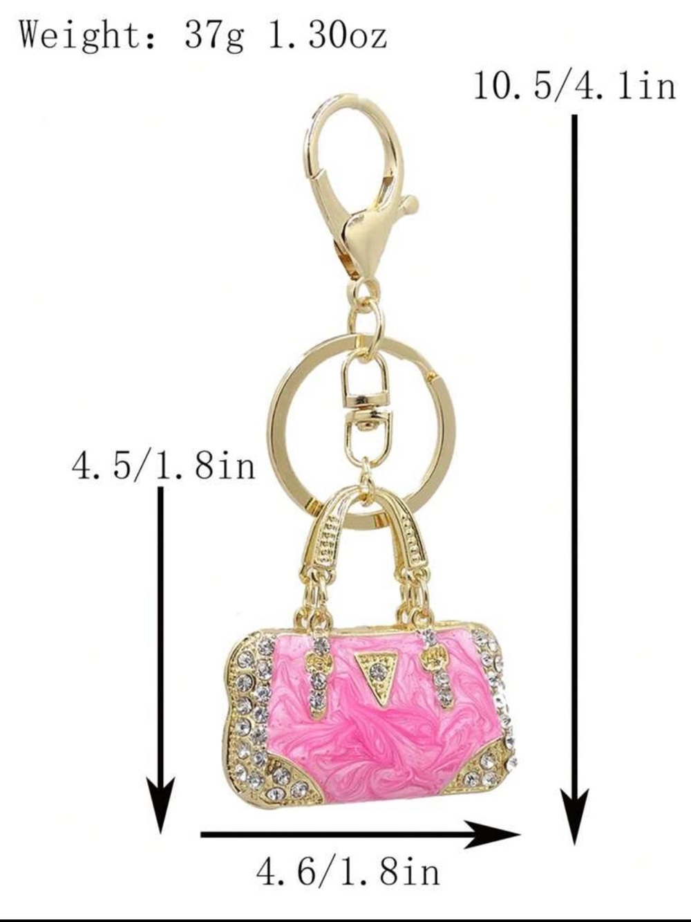 LAST ONE Red Crystal Accent Handbag Keychain - Picture 3 of 3